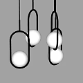 Modern Gold Metal Chandelier With Circular Frame And White Spherical Shades