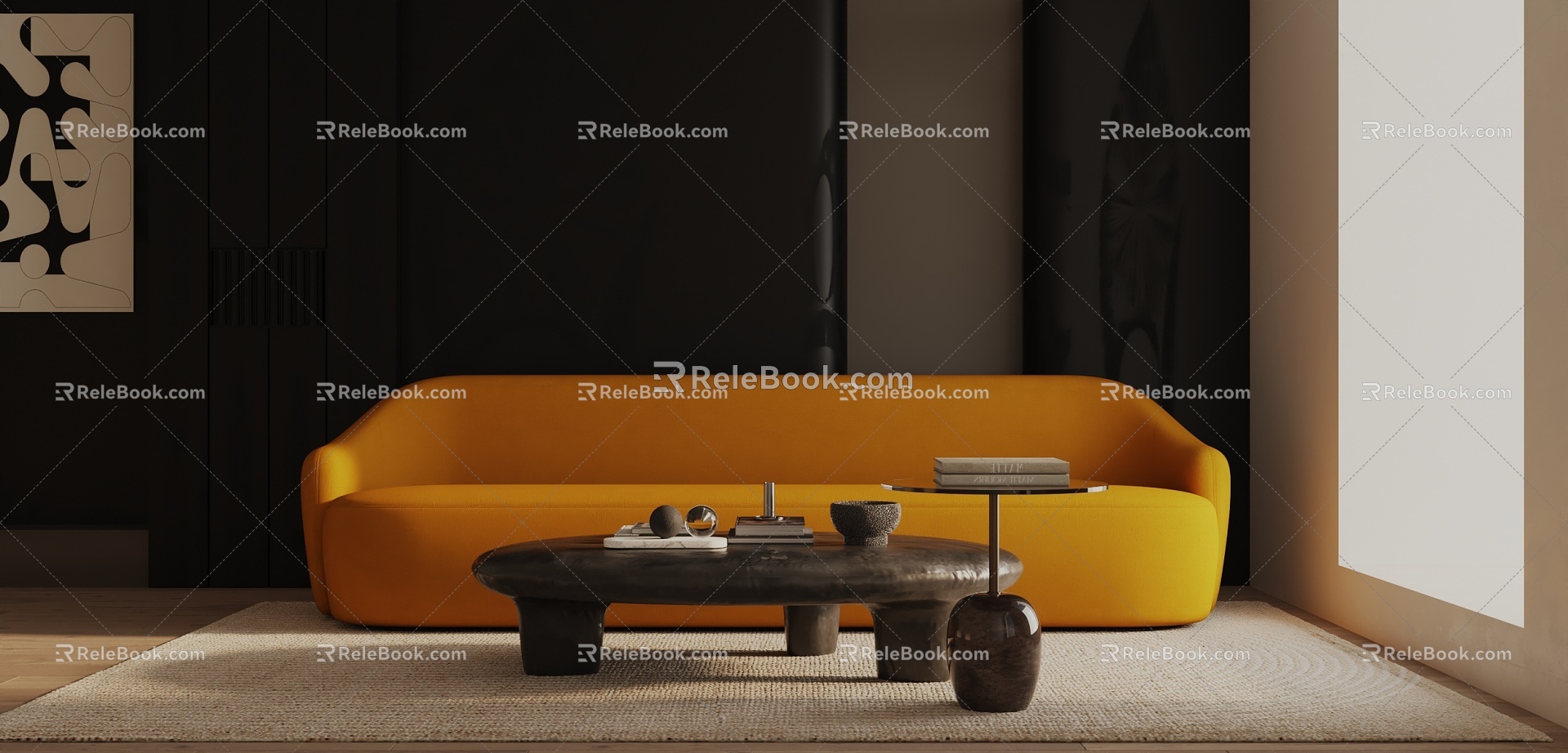 Three-seat sofa 3d model