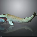 Handcrafted Colorful Whale Model With Patchwork Texture And Reflection On Dark Background