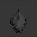 3D Fish Model with Open Mouth Sharp Teeth Large Eyes Tentacles and Fins