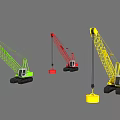 Functional Construction Cranes In Various Colors With Tracked Chassis Boom And Hooks