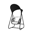 Modern Outdoor Courtyard Square Park Garden Swing Hanging Chair Single Swing 3d model