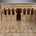 Classical Architecture Interior Featuring Stone Columns Symmetrical Stone Walls And Stone Floor 3d model