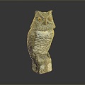 Owl grimace owl long-eared owl wulin owl monkey face owl carved owl 3d model