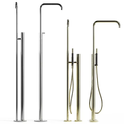 Modern Bathroom Faucet Designs In Chrome And Brushed Brass Finishes 3d model