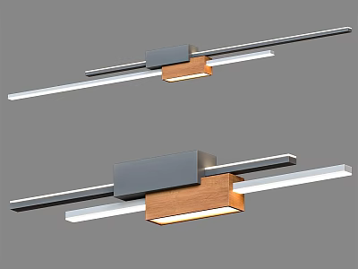 Modern Wall Sconces With Metal And Wooden Sleek Linear Illuminated Design 3d model