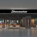 Shoemaker Mall Shoe Store With Glass Front And Interior Display Shelves