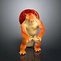 3D Game And Movie Character With Red Shell Orange Body And Clawed Limbs