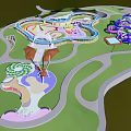 Colorful Modern Children's Playground With Slides Climbing Structures And Interactive Play Areas