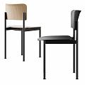 Fredericia Plan Modern Simple Wooden Single Chair Dining Chair 3d model