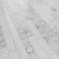 White Floor Tiles Featuring Various Geometric Patterns In Neutral Tones Design