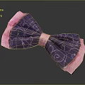 Purple And Pink Patterned Bow Decorative Ornament Set For Home Decoration