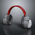 Totoro Shaped Headphones With Gray Textured Earpads And Red Headband Cute Design For Music Lovers