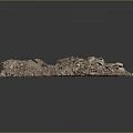 Pile of Mixed Soil Gravel and Construction Debris on Dark Background