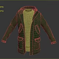 Stylish Green Hooded Coat with Yellow Sweater and Front Pockets Design
