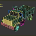 Green Dump Truck Exterior Design With Front Grille And Open Bed