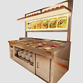Stainless Steel Buffet Cabinet With Multiple Food Compartments Plate Storage And Sauce Selection