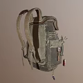 Vintage Military Style Multi Pocket Utility Backpack For Outdoor Use With Accessories And Straps