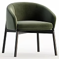 Modern Brown Velvet Accent Chair with Black Wooden Legs and Curved Armrests for Comfort