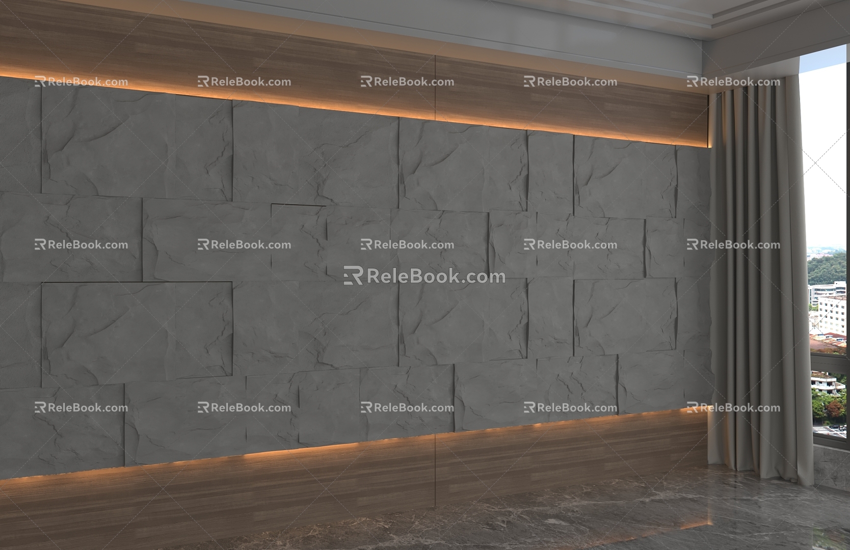 Modern background wall 3d model