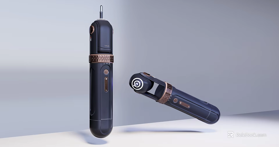 Two Modern Handheld Industrial Equipment With Black Design And Metal Accents For Use 3d model 