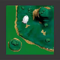 3D Rendered Landscape With Small White House Green Hills And Trees