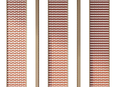 Elegant Vertical Wall Decor with Woven Texture Brown Beige and Metal Frames 3d model