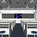 Modern classroom school science and chemical students classroom 3d model