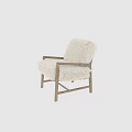 Cozy White Faux Fur Accent Chair With Sturdy Wooden Frame Design