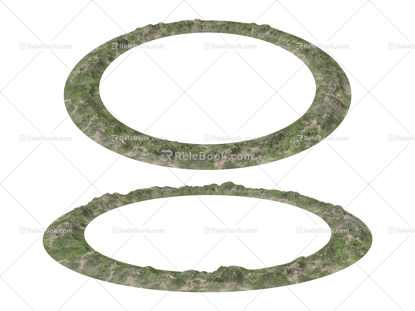 Outdoor landscape circular mountain potential 3d model