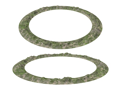 Outdoor landscape circular mountain potential 3d model