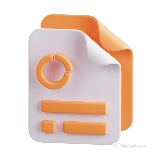 Minimalist White Notebook With Orange Ring Binder And Decorative Tabs 3d model