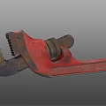 Red Pipe Wrench A Durable Hardware Tool For Plumbing And Repair Work 3d model