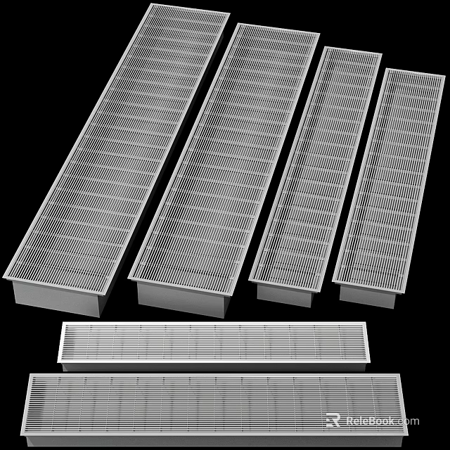 Metal Air Conditioner Vents With Grille Design In Various Sizes For Home Office 3d model 