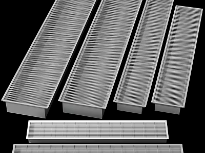 Metal Air Conditioner Vents With Grille Design In Various Sizes For Home Office 3d model