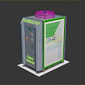 Qualline Computer Server Unit With Cooling Fan Control Panel And Green Frame