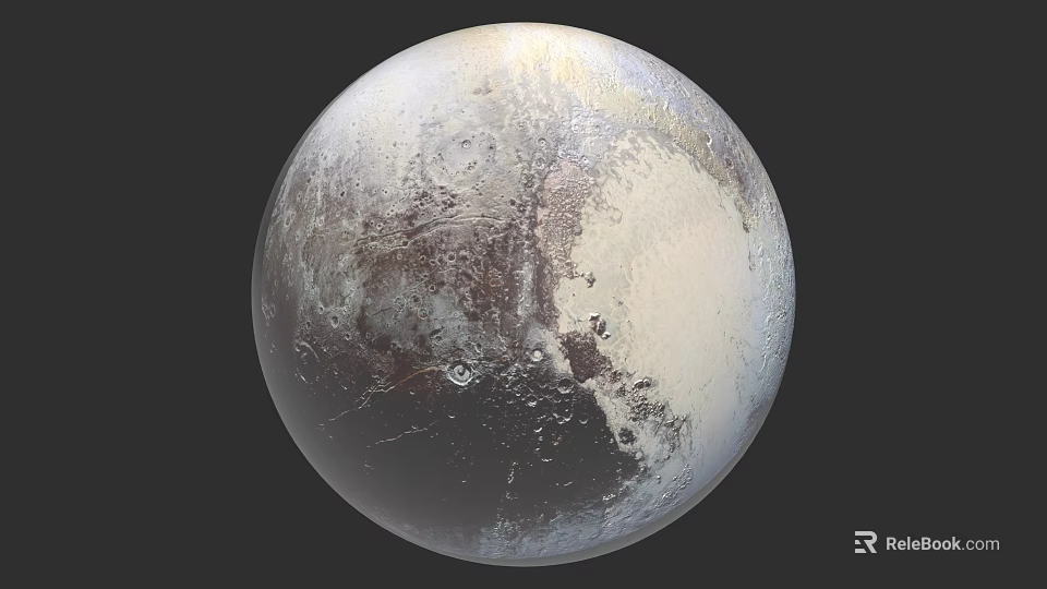 Pluto Surface Features In Cosmic Exploration Mission With Icy Terrain And Craters 3d model 