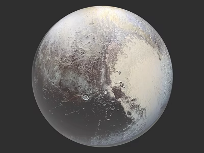 Pluto Surface Features In Cosmic Exploration Mission With Icy Terrain And Craters 3d model