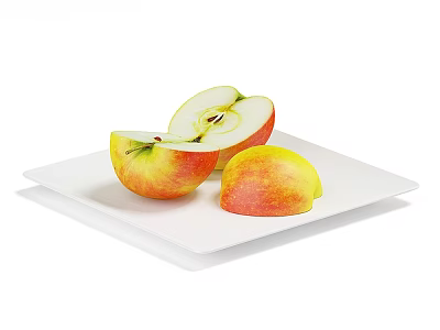 Food Fruit Apple Fruit Plate 3d model