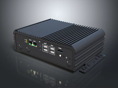 Industrial Embedded Computer With Multiple Interfaces And Metal Heat Sink Design 3d model