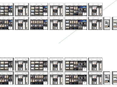 Various Daily Use Household Appliances Showcased In Modern Retail Display Racks 3d model