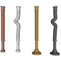 Different Colored Metal Pipes in Copper Silver Gold and Black Designs