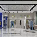 Modern Fashion Clothing Store Interior With Mannequins And Apparel Displays