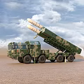 Military Functional Vehicle with Camouflage Paint And Multi Wheeled Launching Missile System
