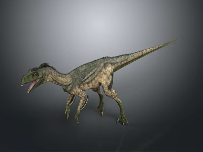 Realistic Velociraptor 3D Model Standing Pose With Open Mouth And Detailed Skin 3d model