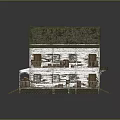 Cartoon Scene Of Old House With Green Mossy Roof White Weathered Walls Porch And Steps