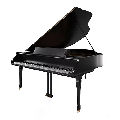 Elegant Black Grand Piano Musical Instrument With Polished Surface And Classic Design 3d model