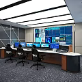 Modern Monitoring Room With Multiple Screens Control Desks And Real Time Data Displays