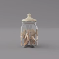 Fresh Homemade Cookies in Clear Glass Jar With Wooden Lid