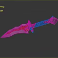 Epic Fantasy Sword With Red Glowing Blade And Gray Metallic Hilt Design